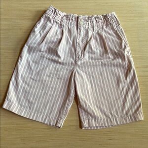 Esprit Bermuda Pink and white striped Shorts 100% Cotton 90’s size L
